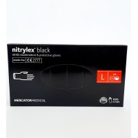 Перчатки нитриловые L (8-9) черные  Mercator TM Nytrilex 100шт