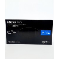 Перчатки нитриловые М (7-8) черные  Mercator TM Nytrilex 100шт