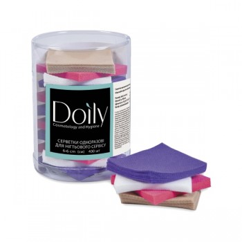 Салфетки для маникюра в тубусе 6х6см Doily из спанлейса 800шт безворсовые